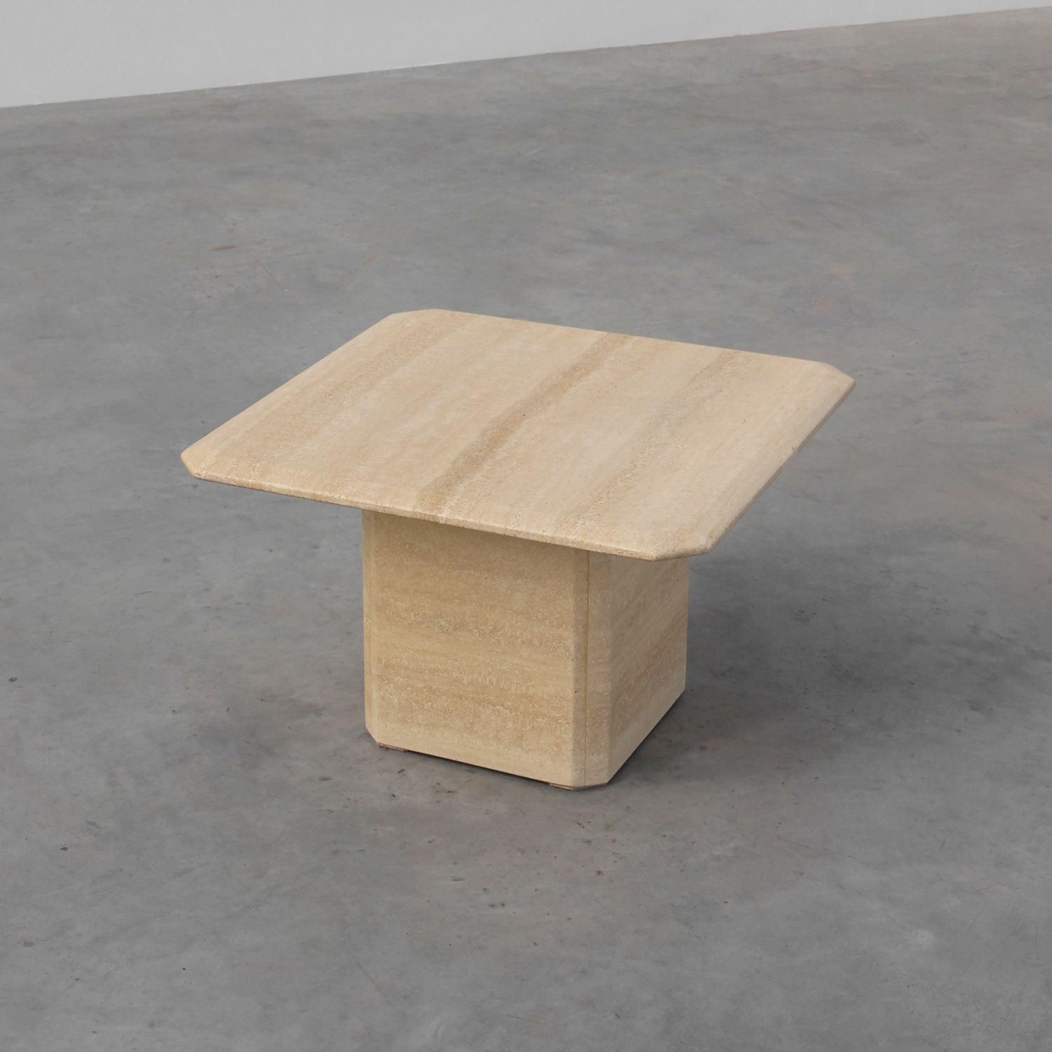 Mid-century square travertine coffee or side table, Italy 1960s-img